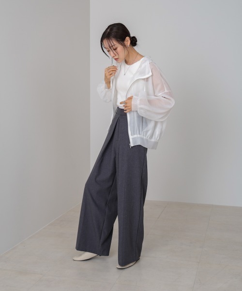 Bab（バブ）の「フード付きシアージップアップパーカー（パーカー・レディース・ブラック/グレイッシュベージュ/アイボリー/グレー・M）」の14枚目の写真