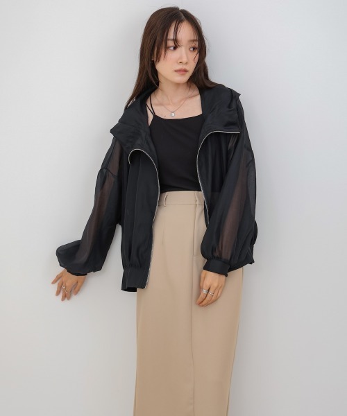 Bab（バブ）の「フード付きシアージップアップパーカー（パーカー・レディース・ブラック/グレイッシュベージュ/アイボリー/グレー・M）」の18枚目の写真