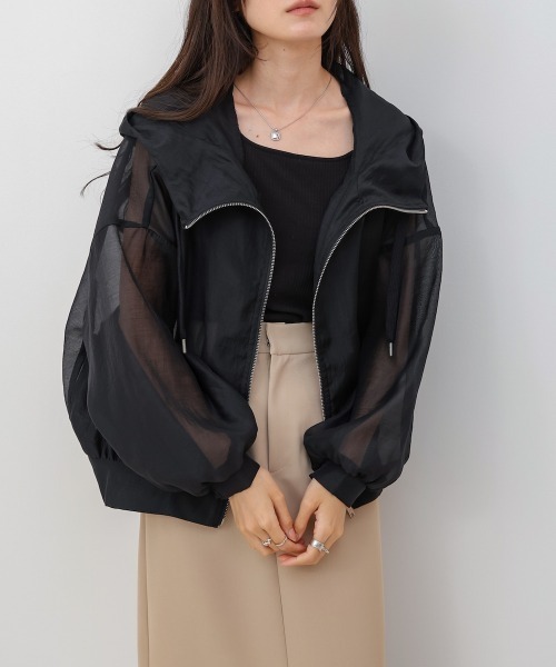 Bab（バブ）の「フード付きシアージップアップパーカー（パーカー・レディース・ブラック/グレイッシュベージュ/アイボリー/グレー・M）」の19枚目の写真