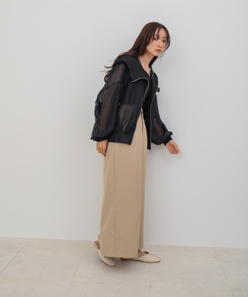 Bab（バブ）の「フード付きシアージップアップパーカー（パーカー・レディース・ブラック/グレイッシュベージュ/アイボリー/グレー・M）」の21枚目の写真