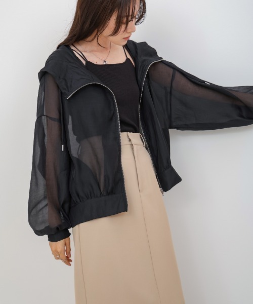 Bab（バブ）の「フード付きシアージップアップパーカー（パーカー・レディース・ブラック/グレイッシュベージュ/アイボリー/グレー・M）」の22枚目の写真