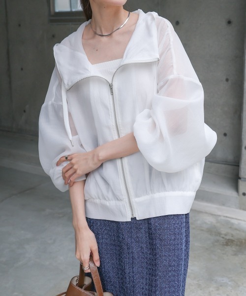 Bab（バブ）の「フード付きシアージップアップパーカー（パーカー・レディース・ブラック/グレイッシュベージュ/アイボリー/グレー・M）」の5枚目の写真