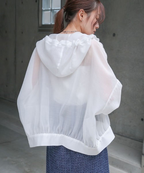 Bab（バブ）の「フード付きシアージップアップパーカー（パーカー・レディース・ブラック/グレイッシュベージュ/アイボリー/グレー・M）」の13枚目の写真