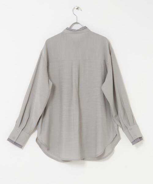 KBF（ケイビーエフ）の「レイヤードライクロングシャツ（シャツ/ブラウス・レディース・アイボリー/ライトグレー・ONE）」の22枚目の写真