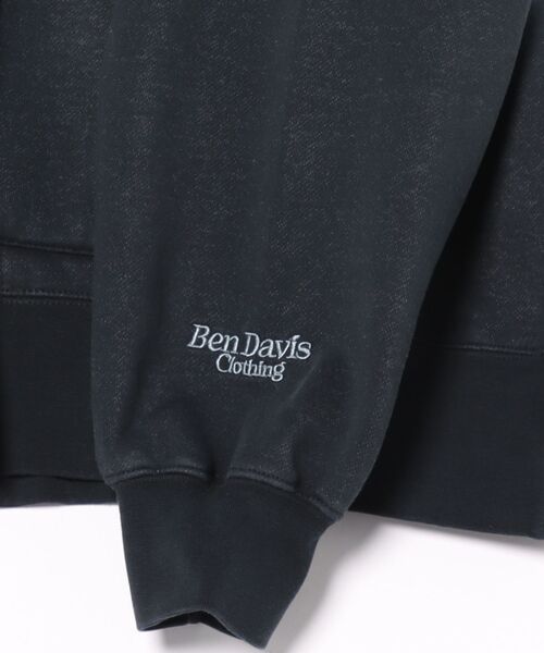 BEN DAVIS(ベンデイビス)の「【BEN DAVIS/ベンデイビス】【着こなしの幅が広がるダブルジップ仕様】パウダーブリーチ加工 フルジップパーカー ヴィンテージ風 グランジ コットンツイル ユニセックス(パーカー・メンズ・ブラック/スミクロ・MEDIUM/LARGE/X-LARGE)」の4枚目の写真