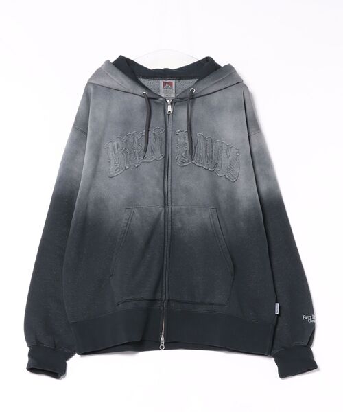 BEN DAVIS(ベンデイビス)の「【BEN DAVIS/ベンデイビス】【着こなしの幅が広がるダブルジップ仕様】パウダーブリーチ加工 フルジップパーカー ヴィンテージ風 グランジ コットンツイル ユニセックス(パーカー・メンズ・ブラック/スミクロ・MEDIUM/LARGE/X-LARGE)」の15枚目の写真