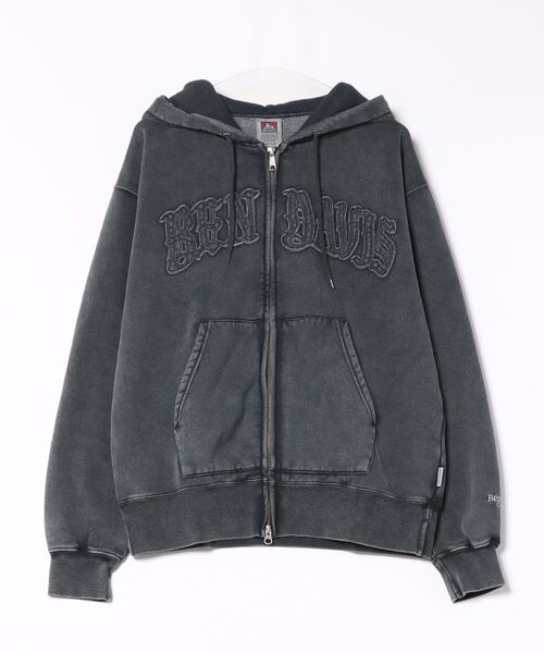 BEN DAVIS(ベンデイビス)の「【BEN DAVIS/ベンデイビス】【着こなしの幅が広がるダブルジップ仕様】パウダーブリーチ加工 フルジップパーカー ヴィンテージ風 グランジ コットンツイル ユニセックス(パーカー・メンズ・ブラック/スミクロ・MEDIUM/LARGE/X-LARGE)」の16枚目の写真
