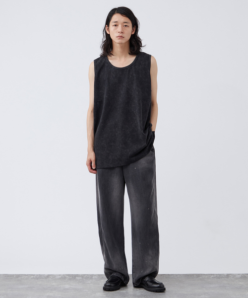 B.C STOCK(ベーセーストック)の「《追加》【ANTS & ELEPHANTS】ヴィンテージ加工 レイヤードタンクトップ(タンクトップ・メンズ・ホワイト/ブラック・LARGE/MEDIUM)」の3枚目の写真