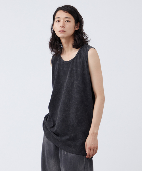 B.C STOCK(ベーセーストック)の「《追加》【ANTS & ELEPHANTS】ヴィンテージ加工 レイヤードタンクトップ(タンクトップ・メンズ・ホワイト/ブラック・LARGE/MEDIUM)」の4枚目の写真