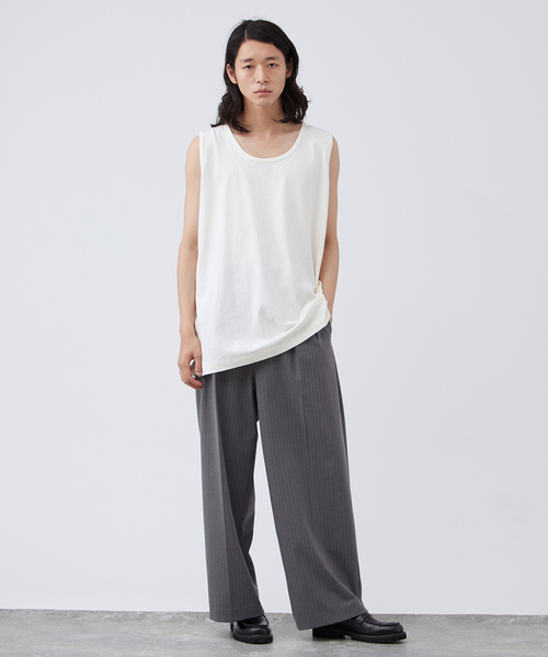 B.C STOCK(ベーセーストック)の「《追加》【ANTS & ELEPHANTS】ヴィンテージ加工 レイヤードタンクトップ(タンクトップ・メンズ・ホワイト/ブラック・LARGE/MEDIUM)」の7枚目の写真