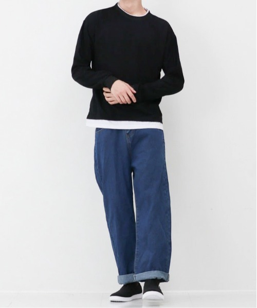 ARCHIVER(アーカイバ)の「【Bl】レイヤードデザイン ロングスリーブTシャツ(Tシャツ/カットソー・レディース・カーキ/ブルー/ブラウン/ベージュ/ブラック/グレー系/ホワイト・X-LARGE/LARGE/MEDIUM)」の1枚目の写真