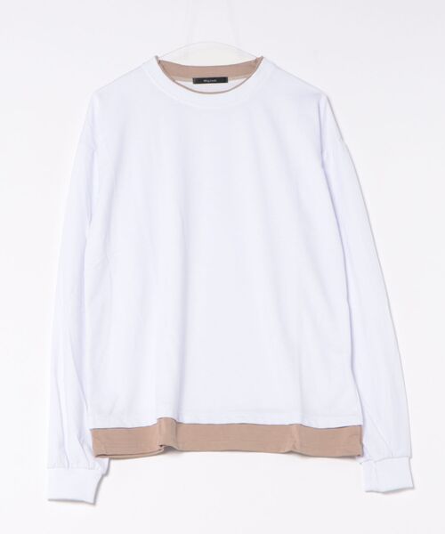 ARCHIVER(アーカイバ)の「【Bl】レイヤードデザイン ロングスリーブTシャツ(Tシャツ/カットソー・レディース・カーキ/ブルー/ブラウン/ベージュ/ブラック/グレー系/ホワイト・X-LARGE/LARGE/MEDIUM)」の10枚目の写真