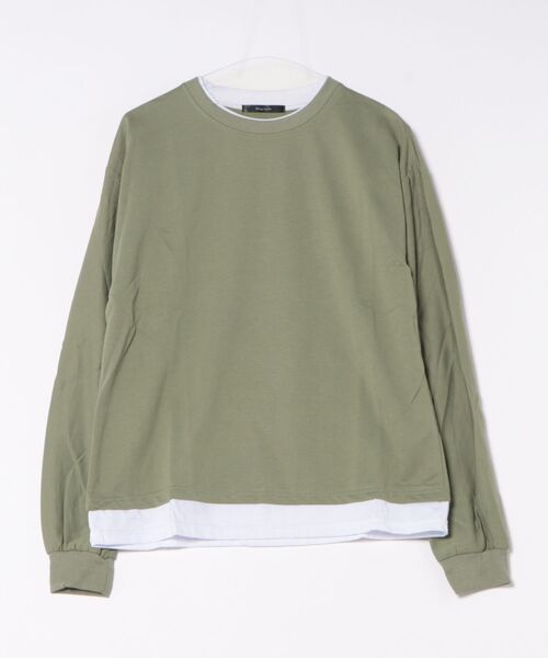 ARCHIVER(アーカイバ)の「【Bl】レイヤードデザイン ロングスリーブTシャツ(Tシャツ/カットソー・レディース・カーキ/ブルー/ブラウン/ベージュ/ブラック/グレー系/ホワイト・X-LARGE/LARGE/MEDIUM)」の13枚目の写真