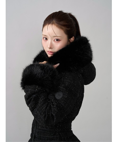 レディミディツイードダウンコート（ダウンジャケット/コート