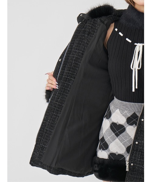 レディミディツイードダウンコート（ダウンジャケット/コート