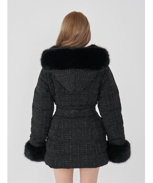 レディミディツイードダウンコート（ダウンジャケット/コート