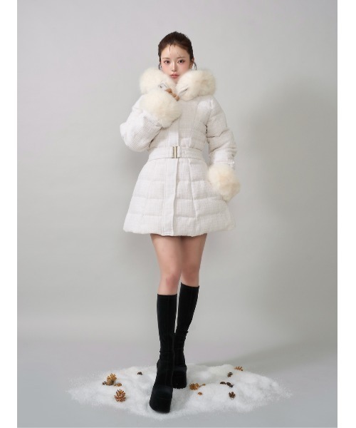 Darich ダーリッチ　レディミディツイードダウンコート Darich レディミディツイードダウンコート M