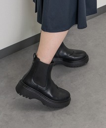 【美品】INTER CHAUSSURES イタリア製 サイドゴアブーツ 黒 38 INTER-CHAUSSURES｜【Luca Grossi】ラウンドトウミドルヒール