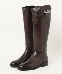 【INTER-CHAUSSURES】ラウンドトウローヒールロングブーツ(I53216)