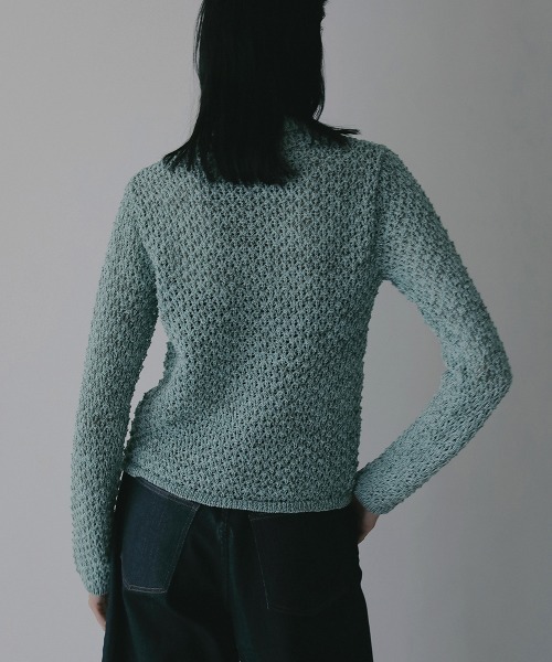 MANOF(マノフ)の「OPENWORK KNIT CARDIGAN(カーディガン/ボレロ・レディース・ベージュ/ブラック/ミント・F)」の10枚目の写真