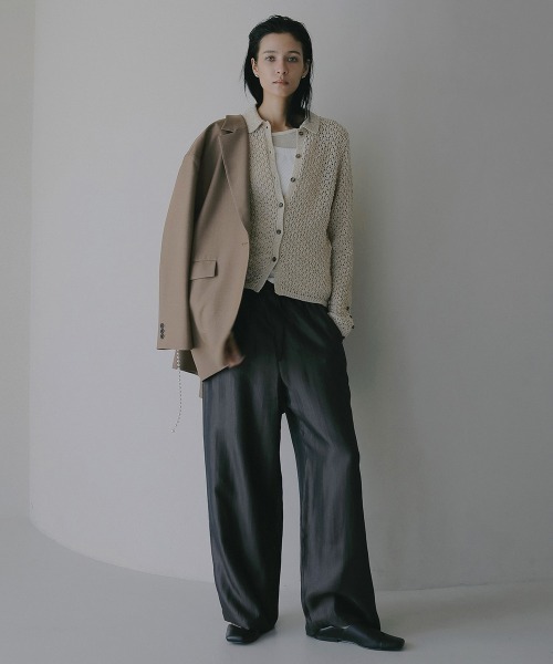 MANOF(マノフ)の「OPENWORK KNIT CARDIGAN(カーディガン/ボレロ・レディース・ベージュ/ブラック/ミント・F)」の16枚目の写真