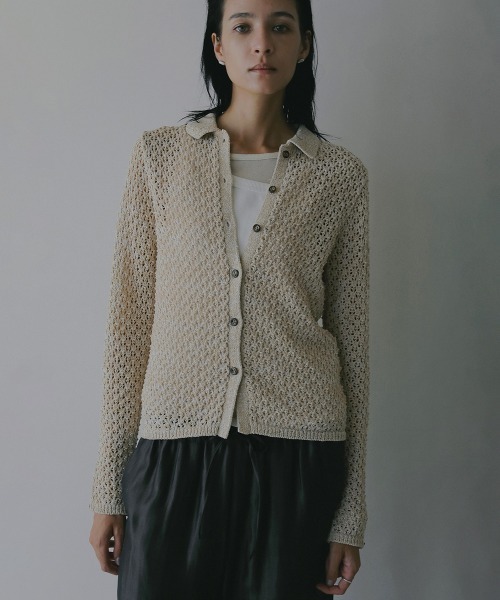 MANOF(マノフ)の「OPENWORK KNIT CARDIGAN(カーディガン/ボレロ・レディース・ベージュ/ブラック/ミント・F)」の15枚目の写真