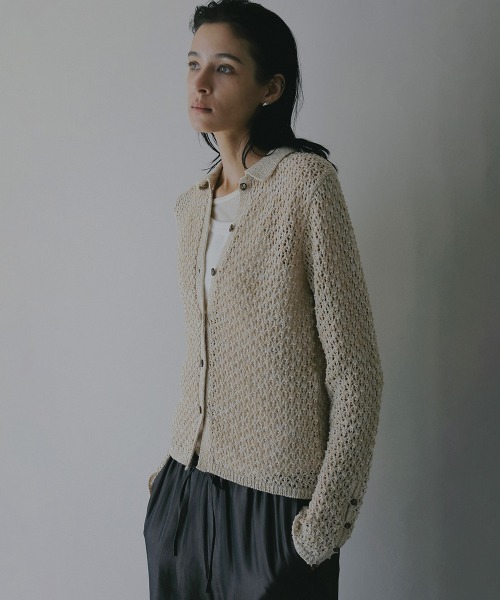 MANOF(マノフ)の「OPENWORK KNIT CARDIGAN(カーディガン/ボレロ・レディース・ベージュ/ブラック/ミント・F)」の17枚目の写真