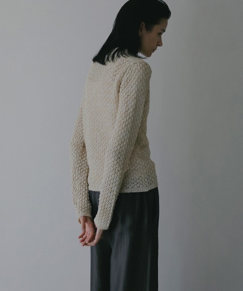 MANOF(マノフ)の「OPENWORK KNIT CARDIGAN(カーディガン/ボレロ・レディース・ベージュ/ブラック/ミント・F)」の19枚目の写真