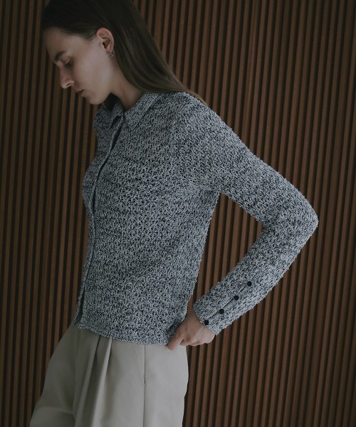 MANOF(マノフ)の「OPENWORK KNIT CARDIGAN(カーディガン/ボレロ・レディース・ベージュ/ブラック/ミント・F)」の22枚目の写真