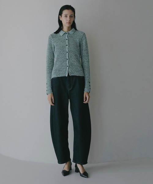 MANOF(マノフ)の「OPENWORK KNIT CARDIGAN(カーディガン/ボレロ・レディース・ベージュ/ブラック/ミント・F)」の7枚目の写真