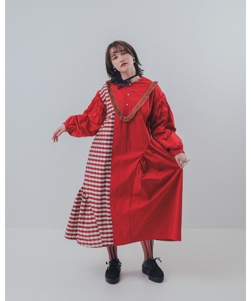 ブロックチェックチュールワンピース　※購入する気のない良いねは不要です ブロックチェックチュールワンピース ※購入する気のない良いねは