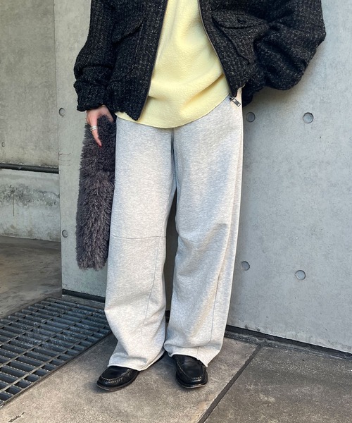 CITEN(シテン)の「<CITEN>カーブスウェットパンツ(スウェットパンツ・レディース・ライトグレー/ブラック・S/M)」の1枚目の写真