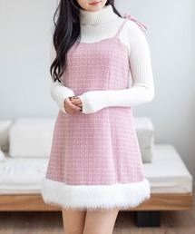 clear | ファーツイードミニキャミワンピース[大人 フェミニン 上品]≪AW新作≫(ワンピース)