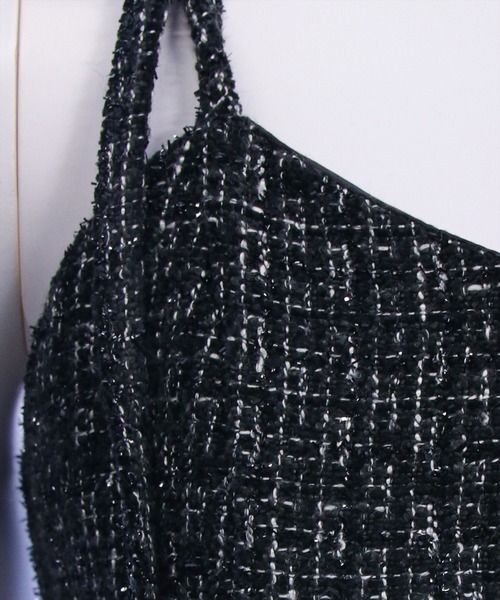 clear（クリア）の「ファーツイードミニキャミワンピース[大人 フェミニン 上品]（ワンピース・レディース・ピンク/アイボリー/ブラック・F）」の6枚目の写真