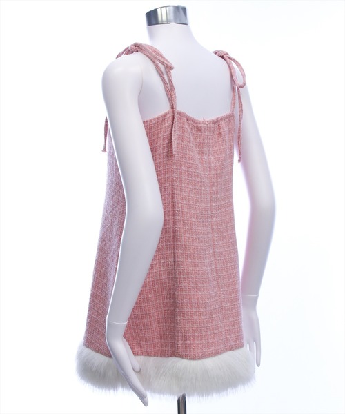 clear（クリア）の「ファーツイードミニキャミワンピース[大人 フェミニン 上品]（ワンピース・レディース・ピンク/アイボリー/ブラック・F）」の10枚目の写真