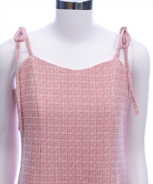 clear（クリア）の「ファーツイードミニキャミワンピース[大人 フェミニン 上品]（ワンピース・レディース・ピンク/アイボリー/ブラック・F）」の12枚目の写真