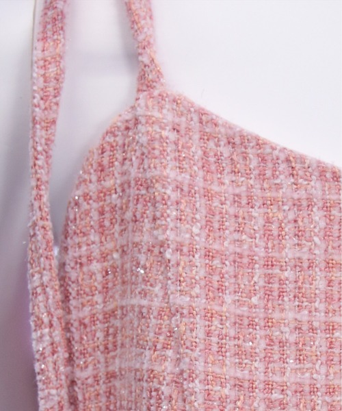 clear（クリア）の「ファーツイードミニキャミワンピース[大人 フェミニン 上品]（ワンピース・レディース・ピンク/アイボリー/ブラック・F）」の7枚目の写真