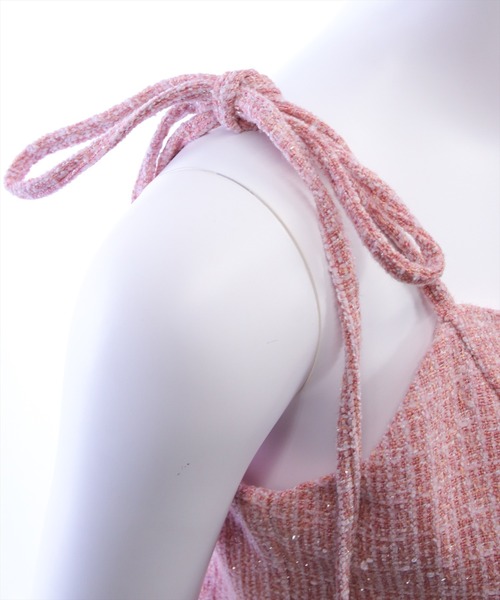 clear（クリア）の「ファーツイードミニキャミワンピース[大人 フェミニン 上品]（ワンピース・レディース・ピンク/アイボリー/ブラック・F）」の13枚目の写真