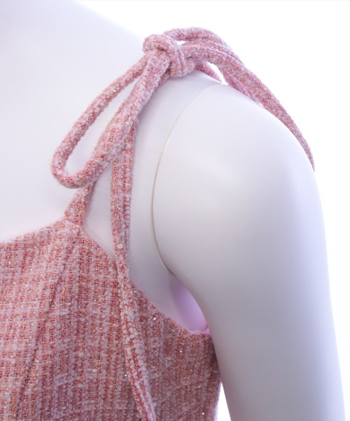 clear（クリア）の「ファーツイードミニキャミワンピース[大人 フェミニン 上品]（ワンピース・レディース・ピンク/アイボリー/ブラック・F）」の14枚目の写真