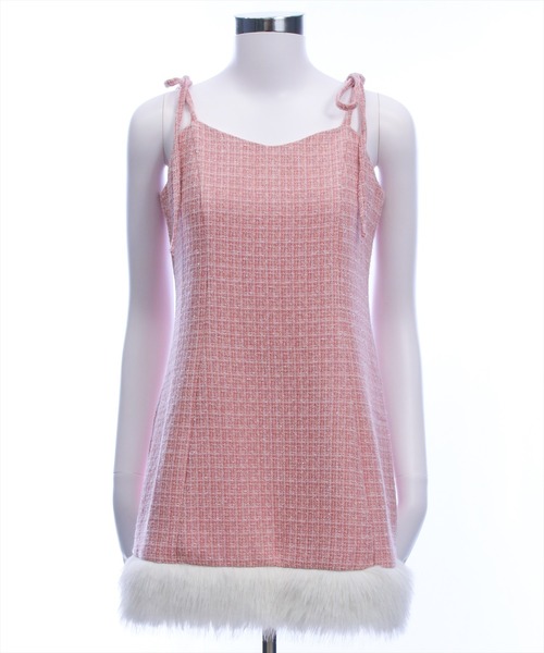 clear（クリア）の「ファーツイードミニキャミワンピース[大人 フェミニン 上品]（ワンピース・レディース・ピンク/アイボリー/ブラック・F）」の17枚目の写真