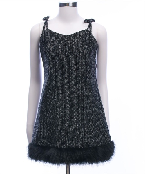 clear（クリア）の「ファーツイードミニキャミワンピース[大人 フェミニン 上品]（ワンピース・レディース・ピンク/アイボリー/ブラック・F）」の20枚目の写真