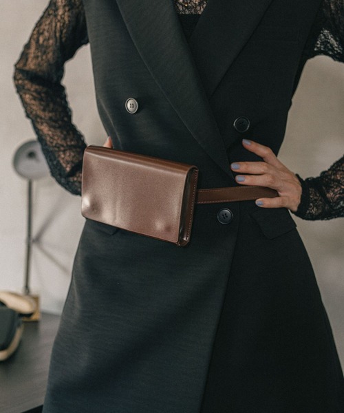 オフィスライン》フェイクレザーベルトポーチ 589107（ボディバッグ
