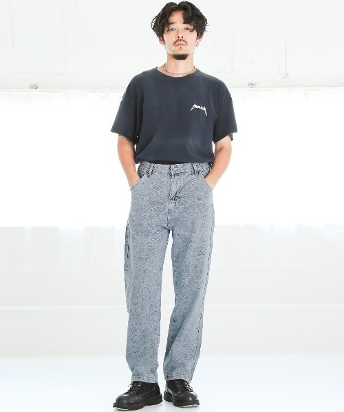 LUXSTYLE(ラグスタイル)の「ペイズリー柄テーパードデニムパンツ(デニムパンツ・メンズ・ブルー/ブラック・M/L)」の5枚目の写真