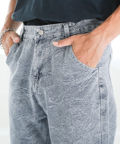 LUXSTYLE(ラグスタイル)の「ペイズリー柄テーパードデニムパンツ(デニムパンツ・メンズ・ブルー/ブラック・M/L)」の9枚目の写真
