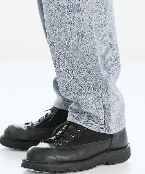 LUXSTYLE(ラグスタイル)の「ペイズリー柄テーパードデニムパンツ(デニムパンツ・メンズ・ブルー/ブラック・M/L)」の10枚目の写真