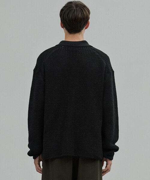 UNITED TOKYO（ユナイテッドトウキョウ）の「ギマメッシュ スキッパーポロ（ニット/セーター・メンズ・ライトグレー/ブラック/サックスブルー・1/2）」の16枚目の写真