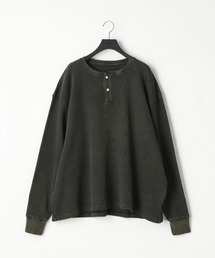 KANEMASA PHIL. | 【KANEMASA PHIL.】18G Garment Dye Waffle Henry Neck(Tシャツ/カットソー)