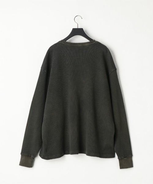 KANEMASA PHIL.】18G Garment Dye Waffle Henry Neck（Tシャツ