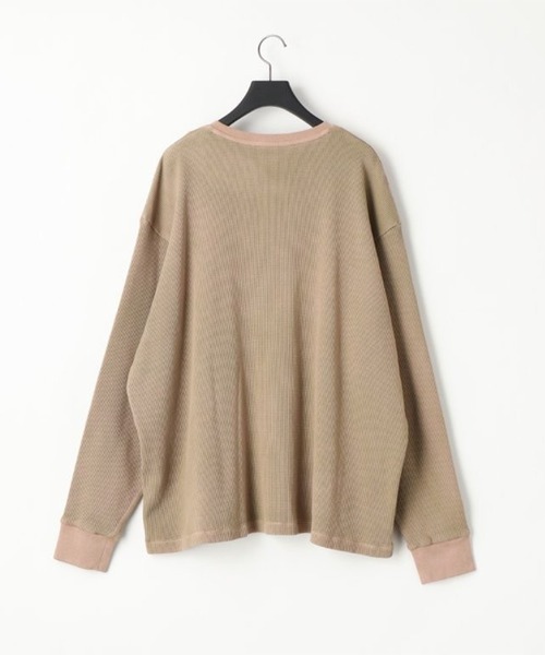 KANEMASA PHIL.】18G Garment Dye Waffle Henry Neck（Tシャツ