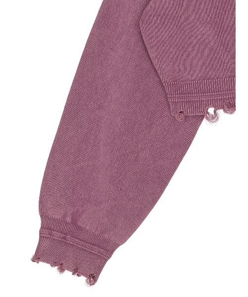 トップス DAMAGE LOGO SHORT KNIT TOP AMERI DAMAGE LOGO SHORT KNIT TOP